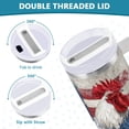 thumbnail image 5 of 40 oz Insulated Stainless Steel Tumbler Double Wall Stainless Steel Tumbler with 2-Way Drinking Red White and Blue Rooster, 5 of 9