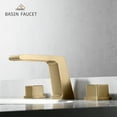 thumbnail image 4 of CASAINC 8'' Deck Mounted Square Bathroom Faucet with Handheld Shower and Tub Spout, Brushed Gold, 4 of 7