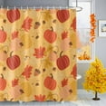 thumbnail image 2 of Shower Curtains for Bathroom-72"x72",Thanksgiving Pumpkin Fall Orange Maple Leaf Seamless Waterproof Bath Curtain Shower Curtain Set, 2 of 7