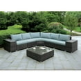 Furniture America Tammy 8-Piece Modular Patio Seating Set, Dark Gray