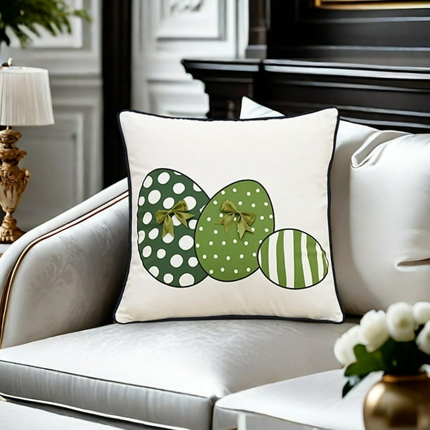 Fundas de almohada decorativas de Pascua con diseño de conejo para primavera, Pascua, hogar, sofá, dormitorio y porche exterior.