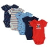 The Children's Place Baby Boy Short Sleeve 5-Pack Bodysuits, Sizes 0-24Months