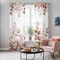 thumbnail image 4 of Brown Red Eucalyptus Leaves Kitchen Curtains Window Panels, Watercolor Spring Summer Botanical Insulated Window Treatment Curtain, Grommet Curtains for Bedroom/Living Room/Bathroom, 2 Piece 42"Wx84"L, 4 of 8
