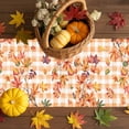 thumbnail image 3 of Fall Table Runner Thanksgiving Cow Pumpkin Table Runners Leopard Fall Maple Leaves Orange Plaid Cotton Linen Dresser Scarf Kitchen Dining Table Decor for Fall Holiday Party Decor 13x72 Inch, 3 of 9