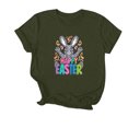 thumbnail image 2 of Mujeres Manga Corta Tops Impreso Cuello Redondo Camiseta Superior, Poliéster Spandex Vintage Humor, 2 of 5