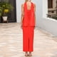 thumbnail image 2 of Vestido largo con espalda abierta y abertura alta en línea A para mujer - con pañuelo/lazo, poliéster spandex, para fiestas/discotecas, tallas S-XL, 2 of 6