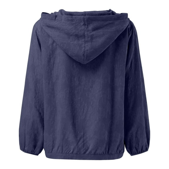Yuncity Linen Clothes For Women Versatile Comfy Hooded Cardigan With Buttons Latest Arrival Casual Loose Fit Long Sleeves Solid Colors M-2Xl