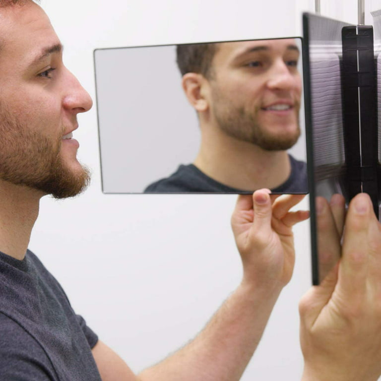 Sywan 3 Way, 360 Degree Barber Makeup Mirror for Self Hair Cutting, Size: 30 cm x 3 cm x 19 cm, Black