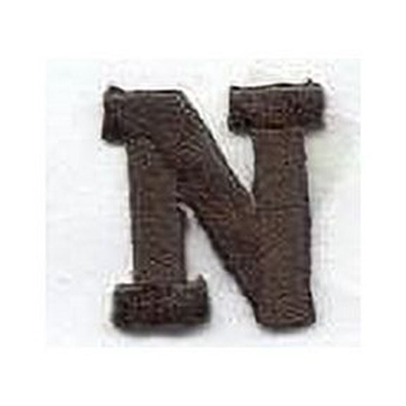 1" Black Letter "N" Iron on Embroidered Patch