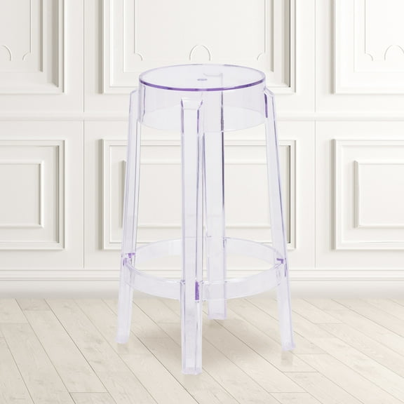 Emma Oliver 25.75"H Transparent Counter Height Stool