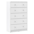 thumbnail image 1 of Levan Home Contemporary 5 Drawer Engineered Wood Chest/Bedroom Dresser in White, 1 of 15