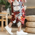 thumbnail image 5 of HOWPAY Mens Swim Trunks Quick Dry Hawaiian Print Swimsuits Elastic Waist Drawstring Breathable Loose Fit Summer Casual Bathing Suit Red M, 5 of 6