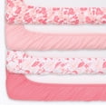 The Peanutshell Fitted Crib Sheet for Girls, 4 Pack Set, Pink Floral