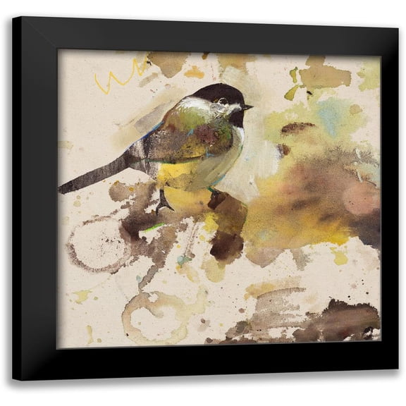 St Amant, Daniel 12x12 Black Modern Framed Museum Art Print Titled - Yellow Wooland Bird