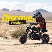 QEASET 49CC 2-Stroke Mini Bike,Gas Powered Dirt Bike,Off-Road Trail, with Big Headlight,Holiday Gifts