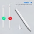 thumbnail image 2 of Silicone Skin with 2 Nib Cover for Apple Pencil 2nd Gen - Fintie Case iPencil Sleeve Grip Holder, White, 2 of 7