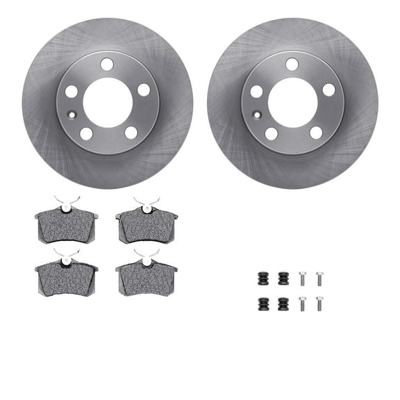 Dynamic Friction Company Rear Brake Rotors with 5000 Advanced Brake Pads includes Hardware 6512-74241