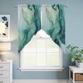 thumbnail image 6 of Abstracts Marble Swag Valances for Windows 2 Pack Teal Green Ombre Stone Glod Crack Texture Swag Kitchen Curtains 36 Inches Long Rod Pocket Short Window Treatment for Kitchen Bathroom 36"x36", 6 of 9