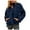 Blue, variant on GEWSEY Women's Lightweight Down Coat Long Sleeve Full Zipper Oversized Packable Short Puffer Jackets (Red, S)