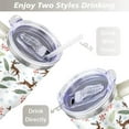 thumbnail image 5 of Pine Leaf Deer Red Fruit 40 Oz Tumbler with Handle Lid and Straw Stainless Steel Double Walled Vacuum Insulated Cup Merry Christmas Gifts Tumbler for Women Men Friends Outdoor Indoor, 5 of 6