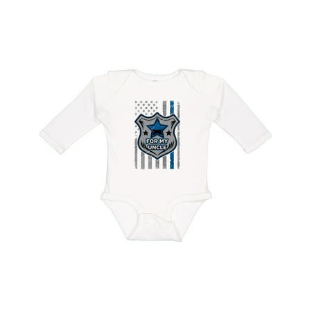 

Inktastic Police Officer Uncle Law Enforcemen Boys or Girls Long Sleeve Baby Bodysuit