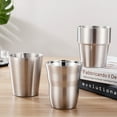 thumbnail image 3 of 175/260/300/480ml Double Layer Stainless Steel Pint Cups Shatterproof Cup Tumblers Unbreakable Metal Drinking Glasses for Bar, Home, Restaurant, 3 of 8