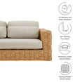 thumbnail image 2 of Modway Thames Outdoor Patio Wicker Outdoor Patio Rattan Loveseat in Natural Light Gray, 2 of 9