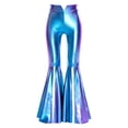 thumbnail image 5 of Alvivi  Girls Sequin Dance Outfit Metallic Crop Top with Bell-Bottom pants Jazz Performance Outfit 5-16 Years Royal Blue 8, 5 of 7