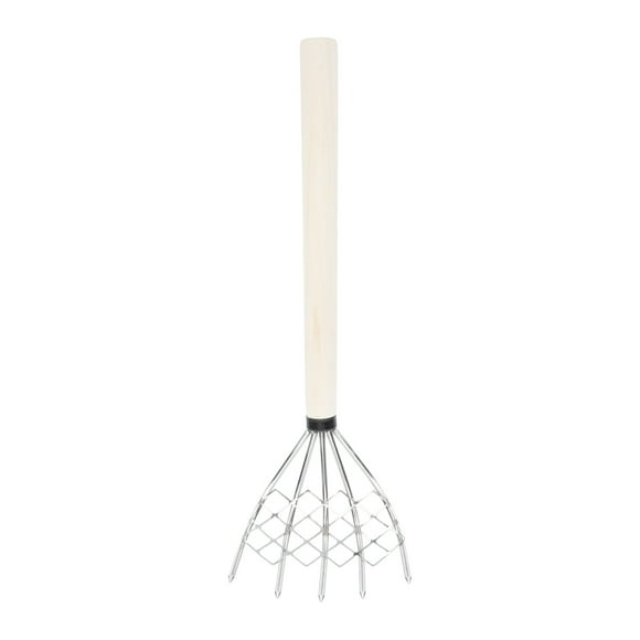 Minkissy 1Pc Heavy Duty Stainless Steel Clam Rake with Net and Ergonomic Wood Handle