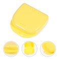thumbnail image 2 of MasteelfCA Retainer Case With Vent Holes and Hinged Lid Snaps Mouth Guard Case Orthodontic Dental Retainer Box Denture Storage Container (Yellow), 2 of 7