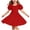 ZA-Red-MKOSPLRT easter day outfits, variant on MKOSPLRT Girls Puff Short Sleeve Summer Dress Kids Casual Crew Neck Cross Back A-Line Dresses Solid Knee Length Dress Red 14-15 Years