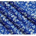 thumbnail image 3 of Soimoi Blue Cotton Voile Fabric Flower Leaves Fabric Prints By Yard 56 Inch Wide, 3 of 7