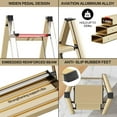 thumbnail image 4 of 2 Step Ladder, Aluminum Folding Step Stool with Anti-Slip Sturdy and Wide Pedal, Lightweight Portable Multi-Use Stepladder for Home and Kitchen Use Space Saving, Gold, 330 lbs, 4 of 13
