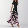 thumbnail image 4 of vigerkar Sun Dresses for Women 2025 Vacation V Neck Flowy Boho Floral Maxi Dress Summer Casual Short Sleeve Swing Dress Pink, S, 4 of 7