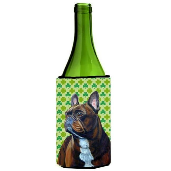 French Bulldog St. Patricks Day Shamrock Wine bottle sleeve Hugger 24 oz.