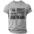 thumbnail image 2 of Men's 250th Anniversary USA Shirts American Flag Short Sleeves T-Shirt 4th of July Shirt 250 Years Birthday Patriotic Tops,Gray,XL, 2 of 4