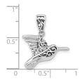 thumbnail image 2 of 925 Sterling Silver Rhodium Plated Oxidized Hummingbird Pendant Necklace Pendant for Women, 2 of 2