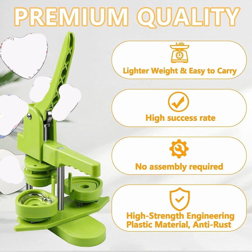 DIY Pin Button Making Machine,Installation-Free Heart Button Maker Press Machine ,Beginner-Friendly
