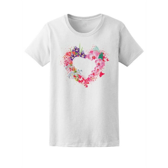 Beautiful Colorful Floral Heart Tee Women's -Image by Shutterstock