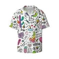 thumbnail image 2 of Lsque Fun Animal with Unicorn print Men's Cuban Collar Short Sleeve Shirt Summer Beachwear Casual Button Down Fashionable Vacation Leisure Shirt-Medium, 2 of 7