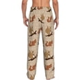 thumbnail image 3 of Uemuo Cartoon Squirrel Pattern Men's Wide Leg Palazzo Lounge Pants with Pockets Light Weight Loose Comfy Casual Pajama Pants-Large, 3 of 9