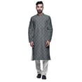 thumbnail image 1 of Atasi Printed Mens Kurta & White Churidar Pyjama Set Mandarin Neck Ethnic Wear, 1 of 1