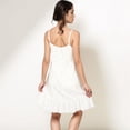 thumbnail image 6 of Women's Sleeveless Mini Floral Sleepdress with Button Front Detail and Ruffle Hem - Large, White, 6 of 7