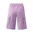 thumbnail image 5 of Dresfit Cargo Shorts Men Drawstring Below the Knee Hiking Shorts Sumemr 2026 Stretch Outdoor Tennis Shorts Loose Elastic Waist Carpenter Pants Purple XL, 5 of 6
