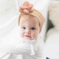 thumbnail image 2 of 3x Baby Girls Headbands Hair Bows Stretchy Nylon Hairbands for Newborn Infant Flower Hair Band Flower Wraps rose purple beige, 2 of 4