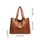 thumbnail image 3 of Bolso de mano de piel de poliuretano, gran capacidad, ligero, diseño a rayas, fácil de llevar, para uso diario, viajes, compras y oficina | Negro y marrón, 3 of 6