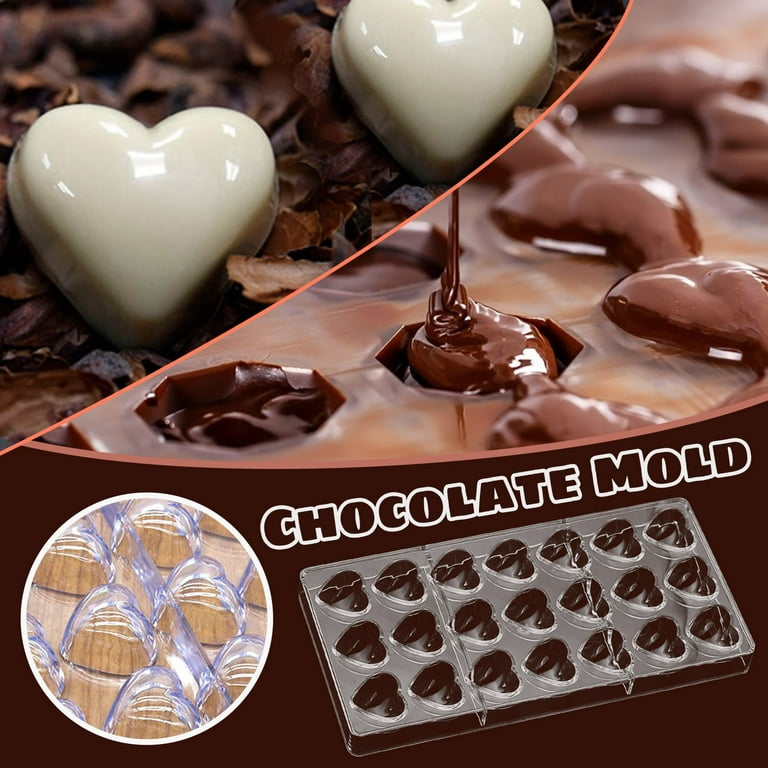 loopsun Chocolate Mold DIY Mini Heart Shaped Clear Handmade Chocolate  Making Mold 