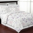 thumbnail image 3 of Sweet Jojo Designs Watercolor Floral Purple Pink and Grey Full/Queen Bed Comforter 3 Piece Bedding Set - 3 Piece, 3 of 6
