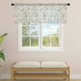 thumbnail image 2 of Farmhouse Sage Green Sheer Curtains Valances for Windows Vintage Flower Leaf Botanical Chiffon Kitchen Valances for Cafe, Rod Pocket Voile Window Treatments Curtains for Living Room Bedroom, 42"x12", 2 of 9