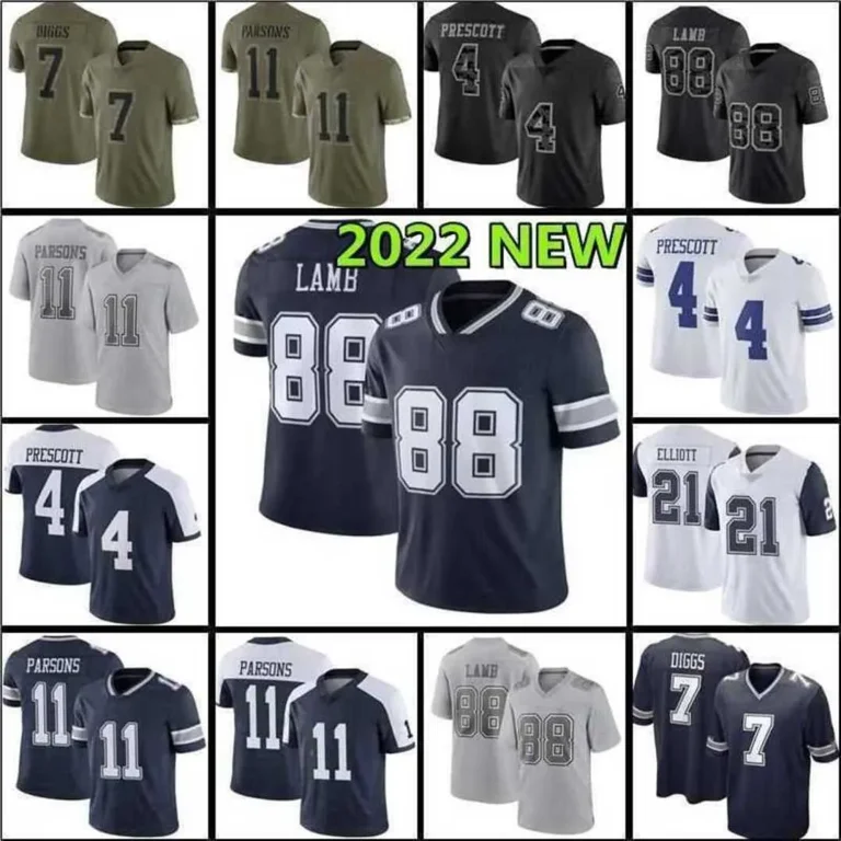 11 Micah Parsons Football Jersey 88 CeeDee Lamb 4 Dak Prescott